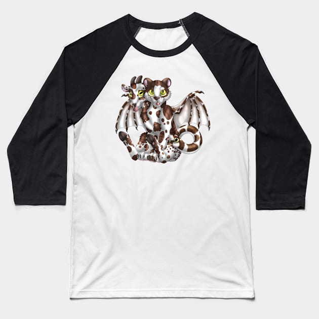 Chimera Cubs: Chocoate Bicolor Tabby Baseball T-Shirt by spyroid101